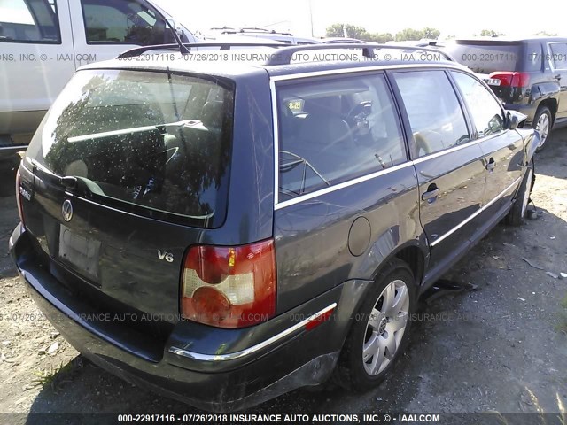 WVWWH63B81E260119 - 2001 VOLKSWAGEN PASSAT GLX GRAY photo 4