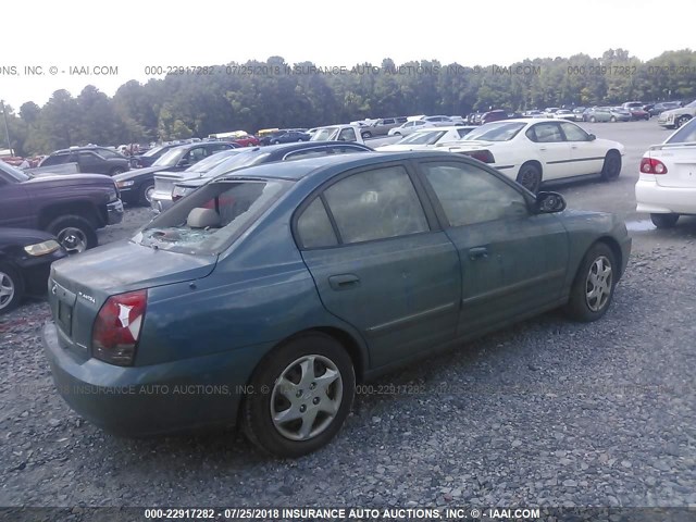 KMHDN46D36U297184 - 2006 HYUNDAI ELANTRA GLS/GT/LIMITED GREEN photo 4