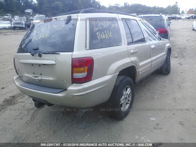 1J4GW58N5YC330666 - 2000 JEEP GRAND CHEROKEE LIMITED GOLD photo 4