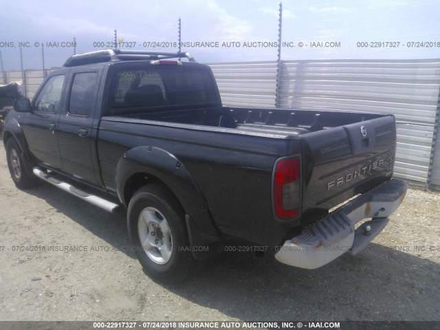 1N6ED29X82C309932 - 2002 NISSAN FRONTIER CREW CAB XE/CREW CAB SE BLACK photo 3