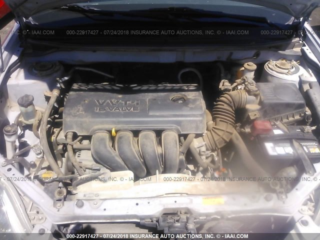 2T1KR32E45C551358 - 2005 TOYOTA COROLLA MATRIX XR SILVER photo 10