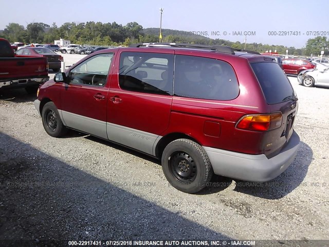 4T3ZF13C4XU142147 - 1999 TOYOTA SIENNA LE/XLE RED photo 3