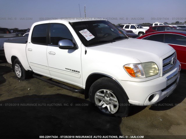 5TBET34156S498521 - 2006 TOYOTA TUNDRA DOUBLE CAB SR5 WHITE photo 1