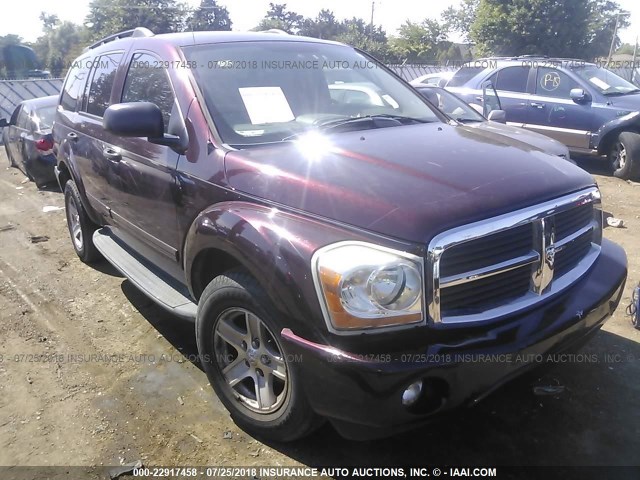 1D8HD48DX5F564704 - 2005 DODGE DURANGO SLT 勃艮第红 照片 1