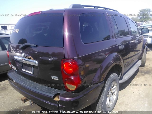 1D8HD48DX5F564704 - 2005 DODGE DURANGO SLT 勃艮第红 照片 4