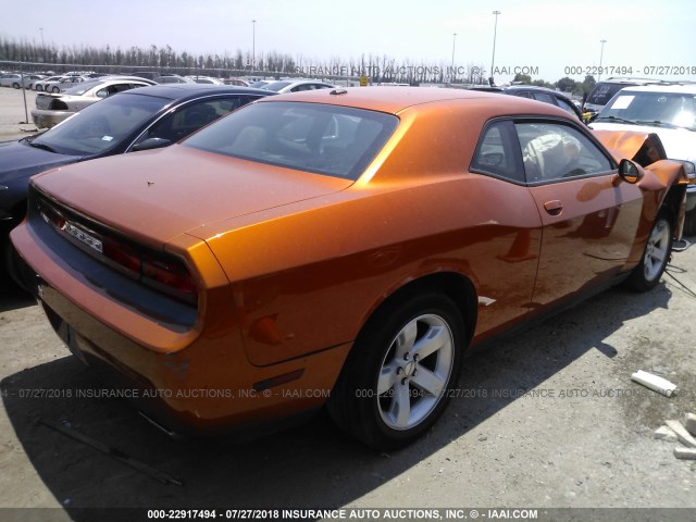 2B3CJ4DG1BH516926 - 2011 DODGE CHALLENGER ORANGE photo 4