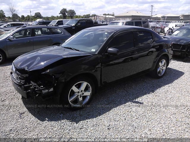 1C3CDZCB6CN312645 - 2012 DODGE AVENGER SXT BLACK photo 2