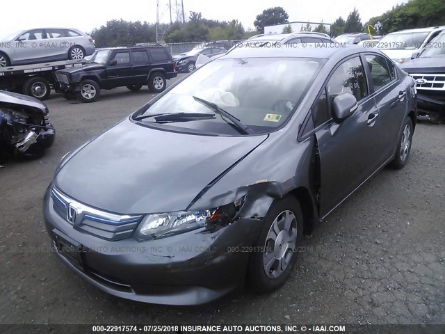 JHMFB4F2XCS006710 - 2012 HONDA CIVIC HYBRID GRAY photo 2