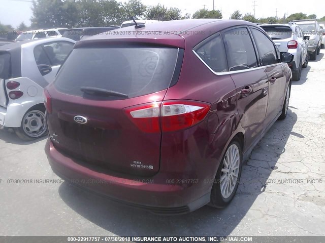 1FADP5BU1FL118016 - 2015 FORD C-MAX SEL RED photo 4