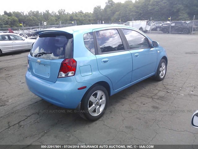 KL1TG66676B653436 - 2006 CHEVROLET AVEO LT BLUE photo 4