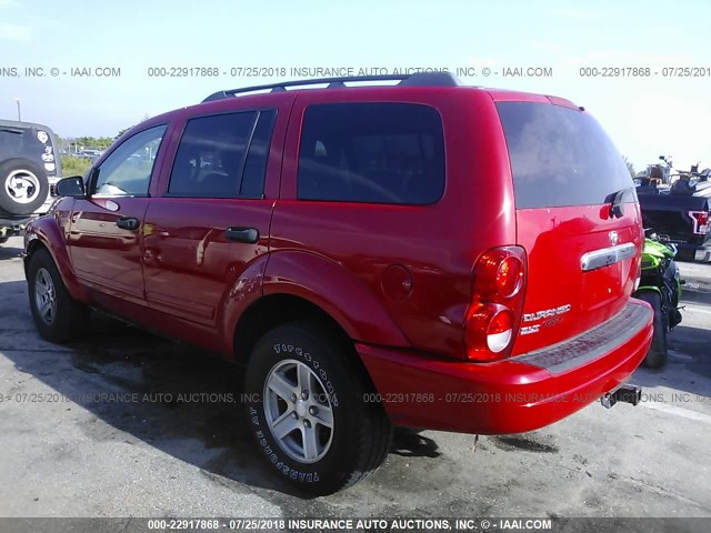 1D4HD48N04F167155 - 2004 DODGE DURANGO SLT RED photo 3