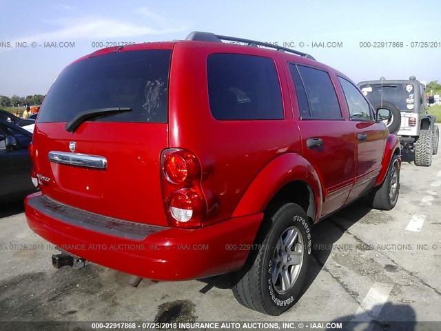 1D4HD48N04F167155 - 2004 DODGE DURANGO SLT RED photo 4