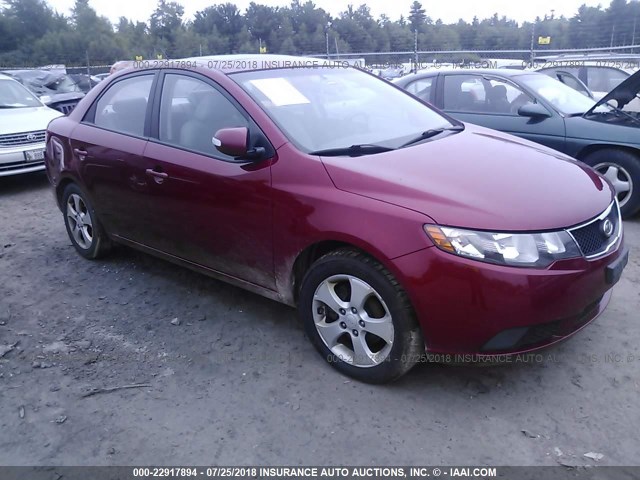 KNAFU4A25A5092780 - 2010 KIA FORTE EX RED photo 1