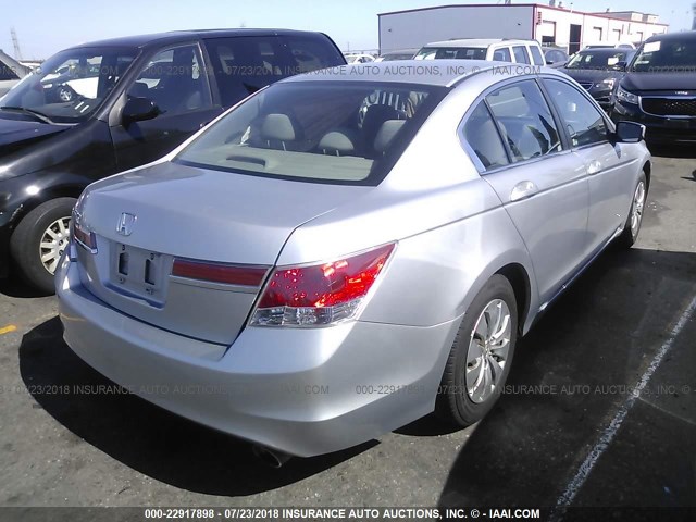 1HGCP2F39BA009395 - 2011 HONDA ACCORD LX SILVER photo 4