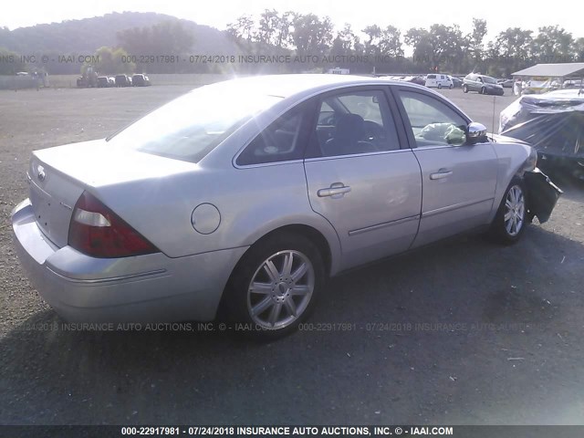 1FAFP28165G105354 - 2005 FORD FIVE HUNDRED LIMITED SILVER photo 4