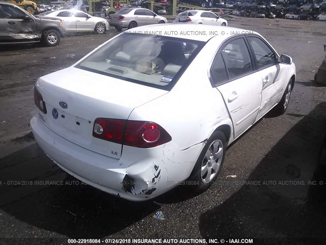 KNAGE123675086759 - 2007 KIA OPTIMA LX/EX WHITE photo 4