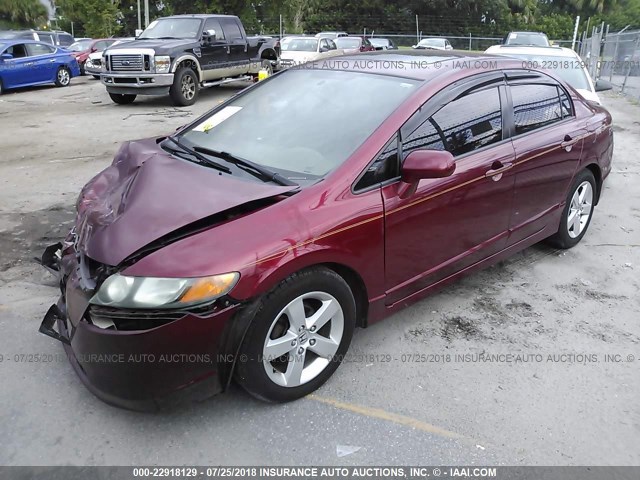 2HGFA16918H509414 - 2008 HONDA CIVIC EXL RED photo 2