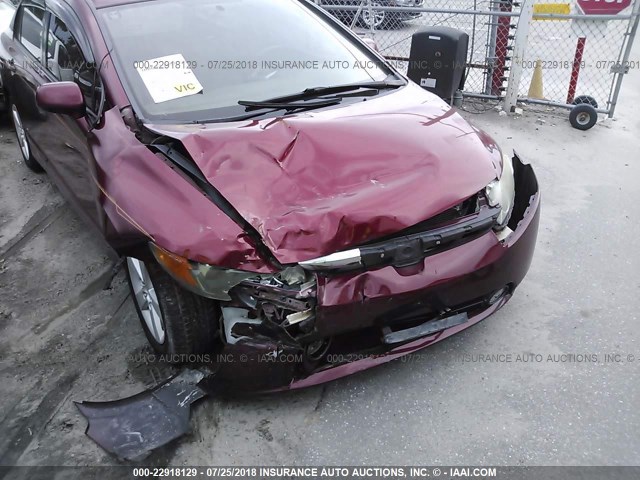 2HGFA16918H509414 - 2008 HONDA CIVIC EXL RED photo 6