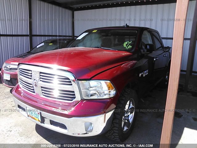 3C6RR7LT1FG584934 - 2015 RAM 1500 SLT RED photo 2
