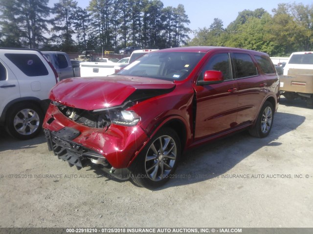 1C4RDHAG0FC916545 - 2015 DODGE DURANGO SXT RED photo 2