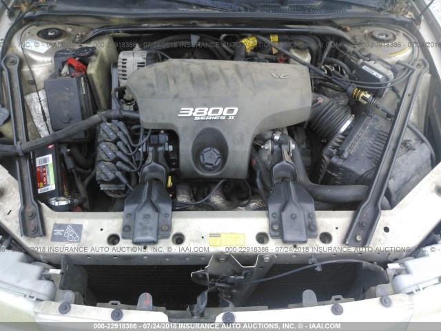 2G4WB55K911130422 - 2001 BUICK REGAL LS BEIGE photo 10