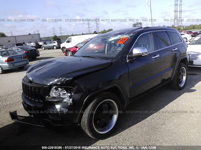 1J4RR6GG1BC526846 - 2011 JEEP GRAND CHEROKEE OVERLAND BLACK photo 2