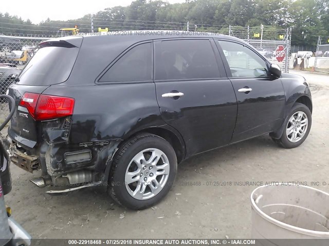 2HNYD282X7H525480 - 2007 ACURA MDX BLACK photo 4