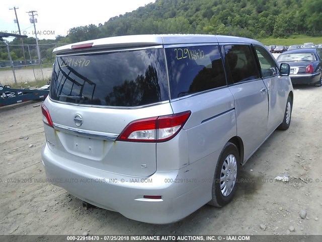 JN8AE2KP7B9010331 - 2011 NISSAN QUEST S/SV/SL/LE SILVER photo 4