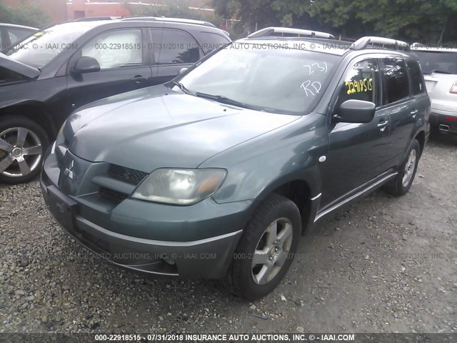 JA4LZ41F44U030088 - 2004 MITSUBISHI OUTLANDER XLS GREEN photo 2