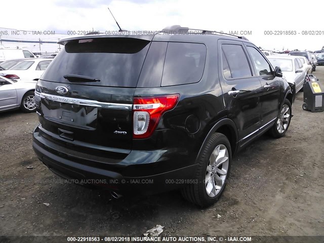 1FM5K8F8XDGA39781 - 2013 FORD EXPLORER LIMITED GREEN photo 4