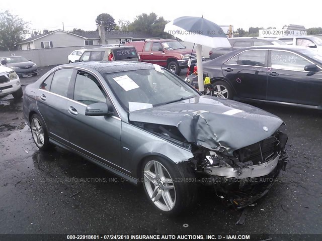 WDDGF4HBXCA637394 - 2012 MERCEDES-BENZ C 250 GRAY photo 1