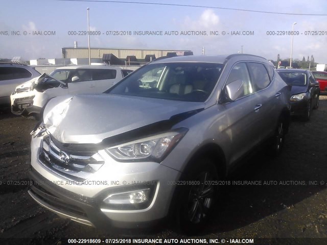 5XYZUDLB0EG137960 - 2014 HYUNDAI SANTA FE SPORT  SILVER photo 2