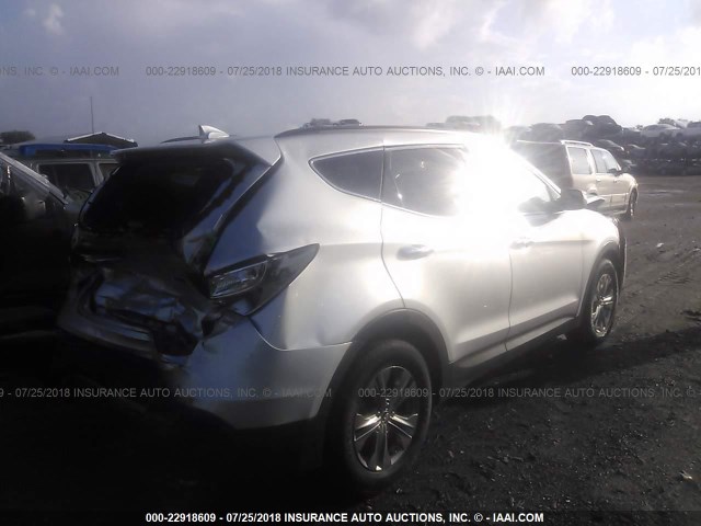 5XYZUDLB0EG137960 - 2014 HYUNDAI SANTA FE SPORT  SILVER photo 4