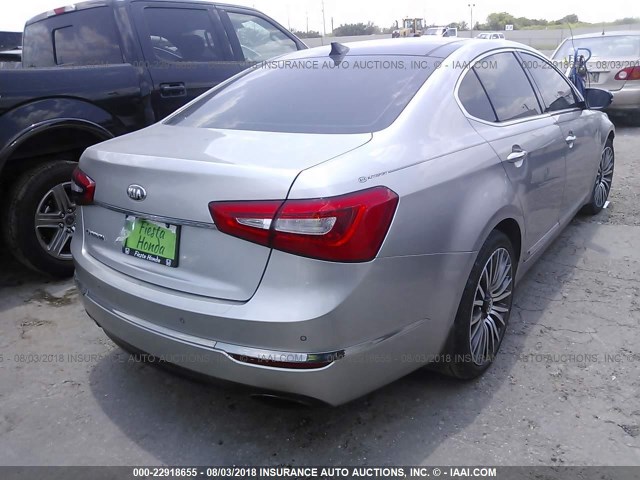 KNALN4D73E5121836 - 2014 KIA CADENZA PREMIUM/LIMITED GRAY photo 4