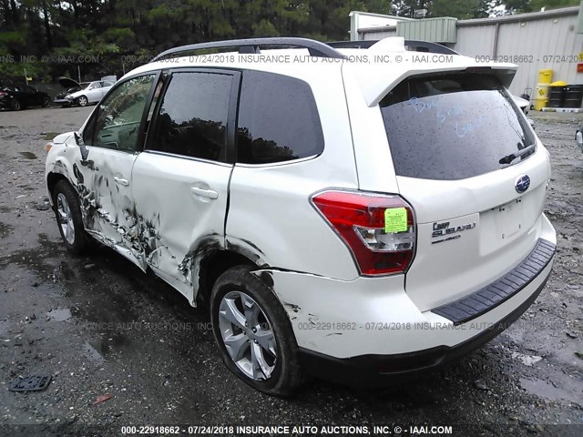 JF2SJAHC3GH465931 - 2016 SUBARU FORESTER 2.5I LIMITED WHITE photo 3