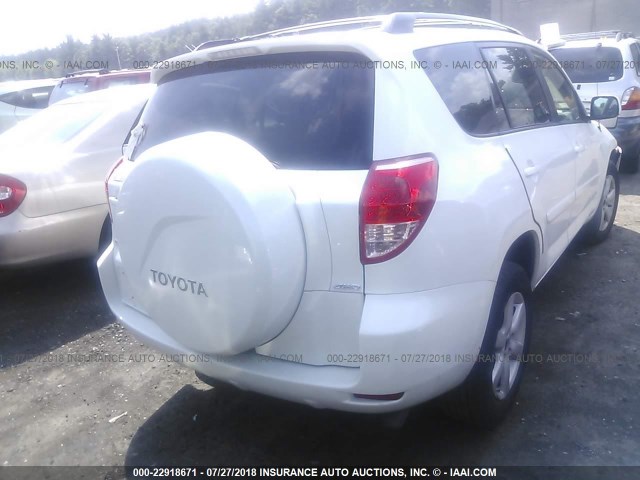 JTMBK31V985049310 - 2008 TOYOTA RAV4 LIMITED WHITE photo 4