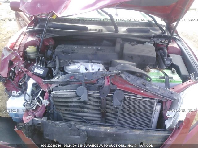 4T1BE46K47U009308 - 2007 TOYOTA CAMRY NEW GENERAT CE/LE/XLE/SE RED photo 10