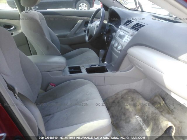 4T1BE46K47U009308 - 2007 TOYOTA CAMRY NEW GENERAT CE/LE/XLE/SE RED photo 5