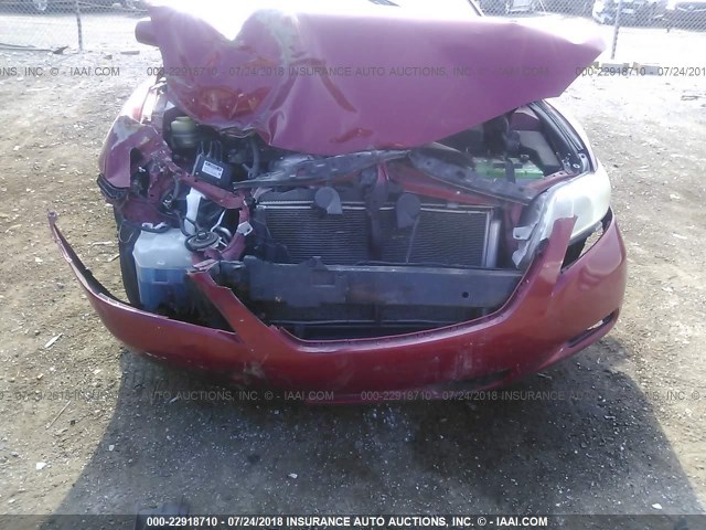 4T1BE46K47U009308 - 2007 TOYOTA CAMRY NEW GENERAT CE/LE/XLE/SE RED photo 6