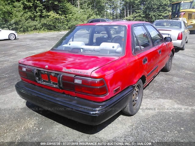 1NXAE94A2NZ270307 - 1992 TOYOTA COROLLA DLX RED photo 4