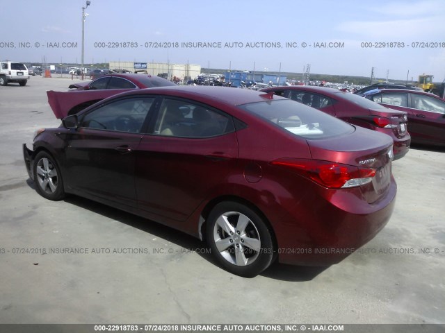 5NPDH4AE1DH360480 - 2013 HYUNDAI ELANTRA GLS/LIMITED RED photo 3