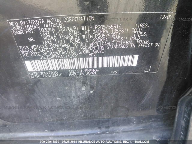 JTLZE4FE6A1112921 - 2010 TOYOTA SCION XB Qara foto 9