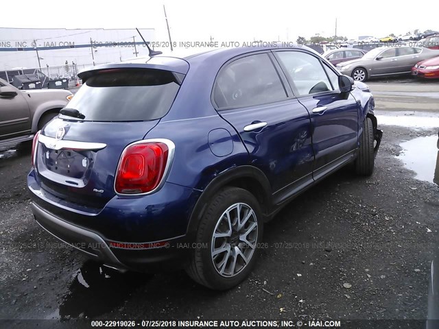 ZFBCFYCBXHP538332 - 2017 FIAT 500X TREKKING BLUE photo 4