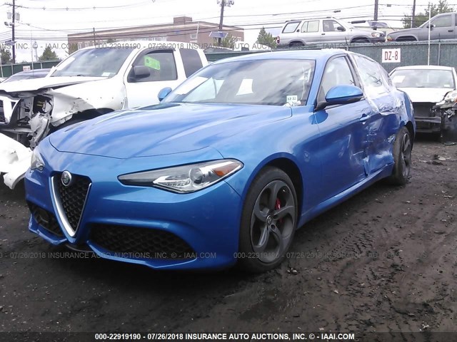 ZARFAEDN5H7558610 - 2017 ALFA ROMEO GIULIA Q4 BLUE photo 2