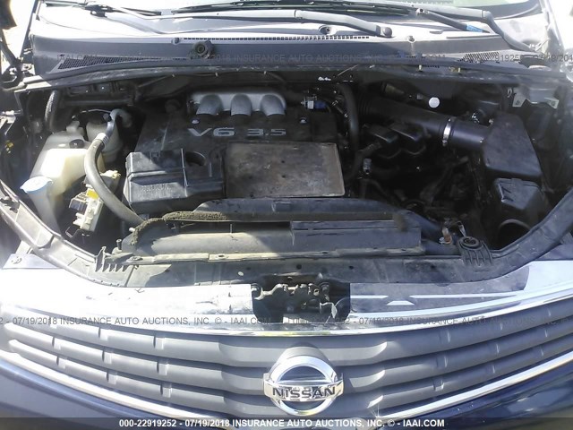 5N1BV28U47N139750 - 2007 NISSAN QUEST S/SE/SL BLUE photo 10