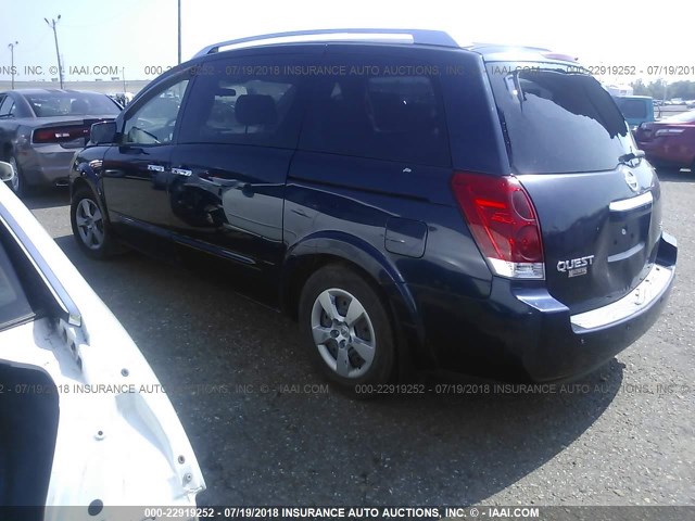 5N1BV28U47N139750 - 2007 NISSAN QUEST S/SE/SL BLUE photo 3