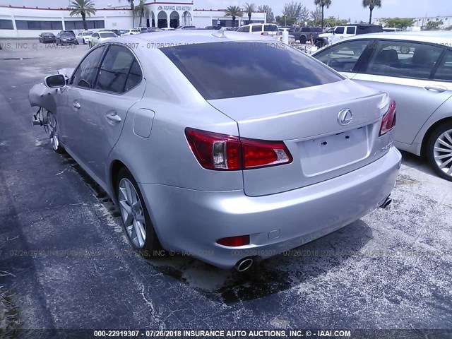 JTHCF5C21B5052344 - 2011 LEXUS IS 250 SILVER photo 3