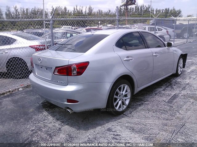 JTHCF5C21B5052344 - 2011 LEXUS IS 250 SILVER photo 4