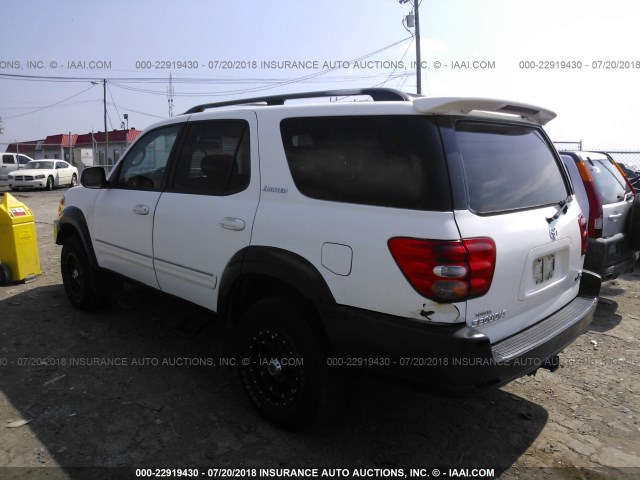 5TDZT38A34S237579 - 2004 TOYOTA SEQUOIA LIMITED WHITE photo 3