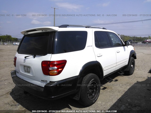 5TDZT38A34S237579 - 2004 TOYOTA SEQUOIA LIMITED WHITE photo 4